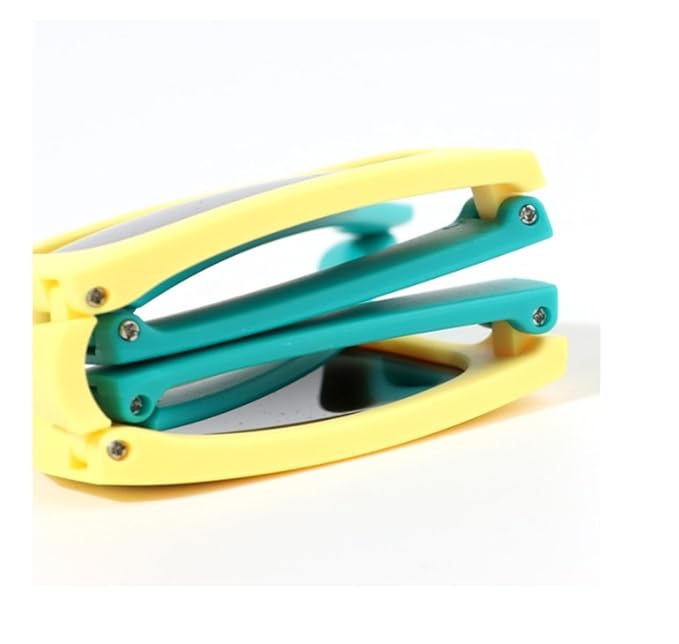 Kids Modern Square Foldable Sunglasses for Boys and Girls with Protective Case
