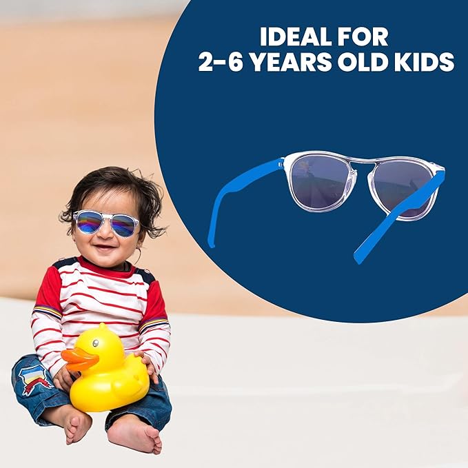 Lensexpert UV Rays Protective Full Frame Sunglasses For Kids With Car Case (Pack of 1)