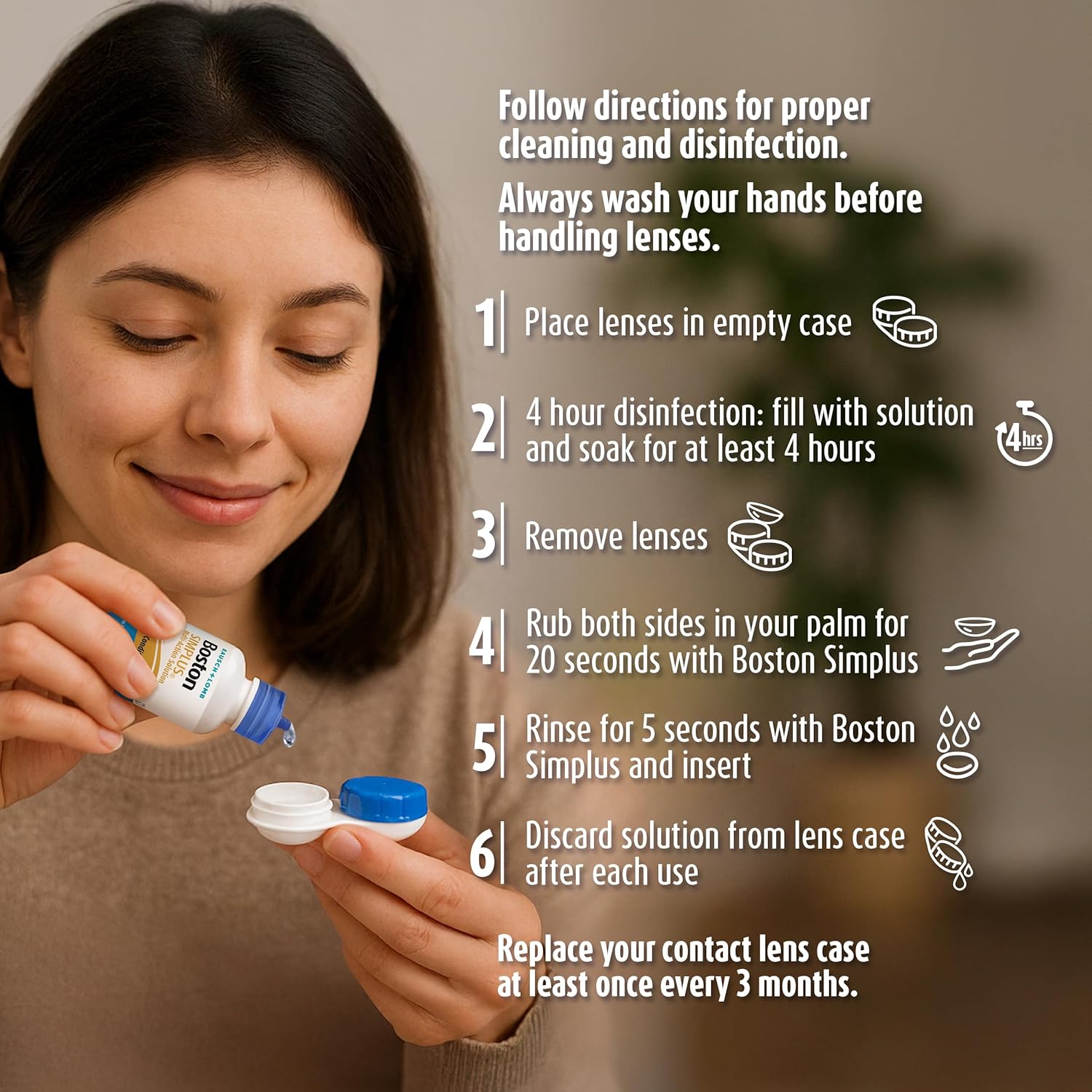 Bausch & Lomb Boston Simplus 105ml Multi-Action Contact Lens Solution (Pack of 1)