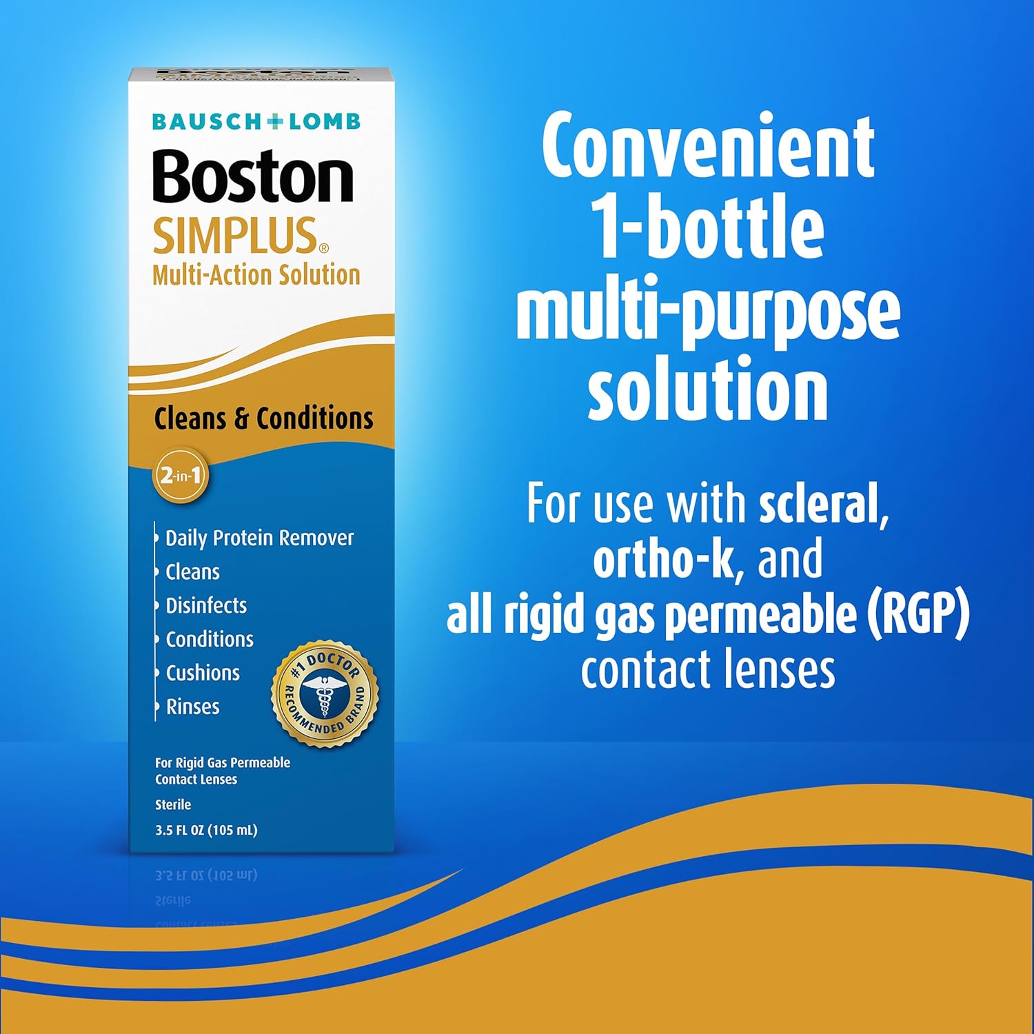 Bausch & Lomb Boston Simplus 105ml Multi-Action Contact Lens Solution (Pack of 1)