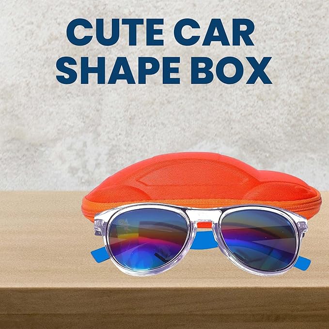 Lensexpert UV Rays Protective Full Frame Sunglasses For Kids With Car Case (Pack of 1)