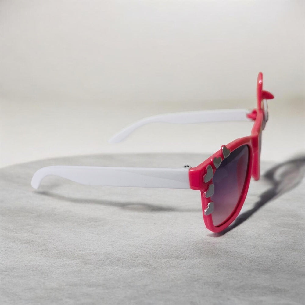 Sunglasses for Girls Mix Colors With One Side Heart And Other Side Bow/Rabbit Ears (With Car Case) (Copy)