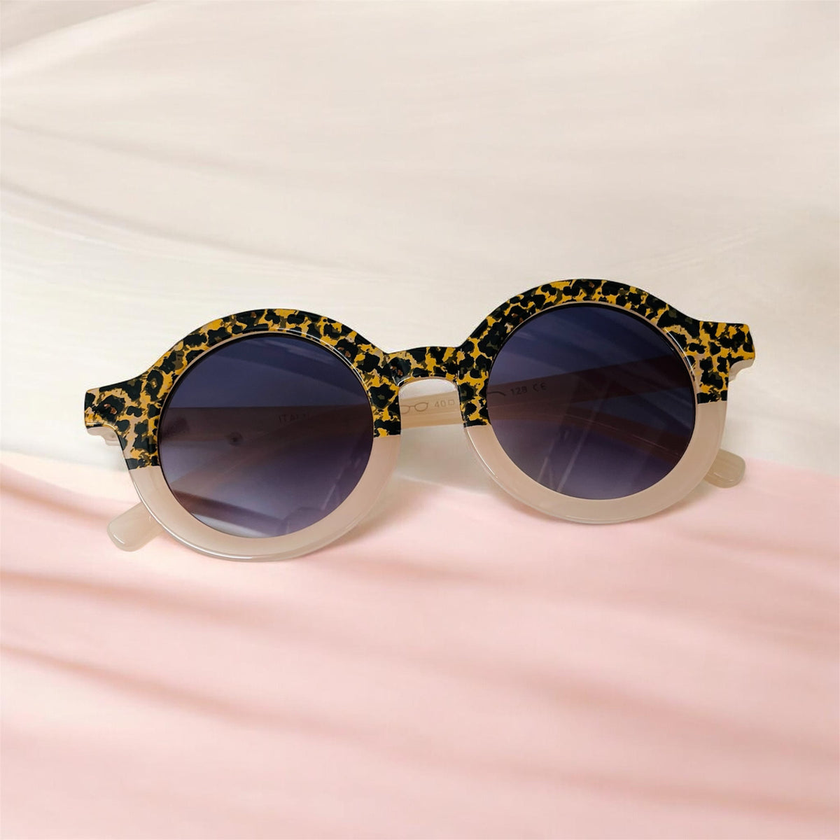 Sunglasses for Girls - Round Shape Animal Print Mix Colors (With Car Case)