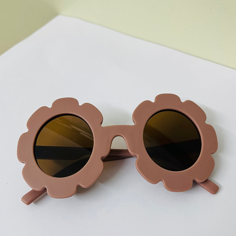 Sunglasses for Kids Flower shape - Girls & Boys Mix Colors (With Car Case)