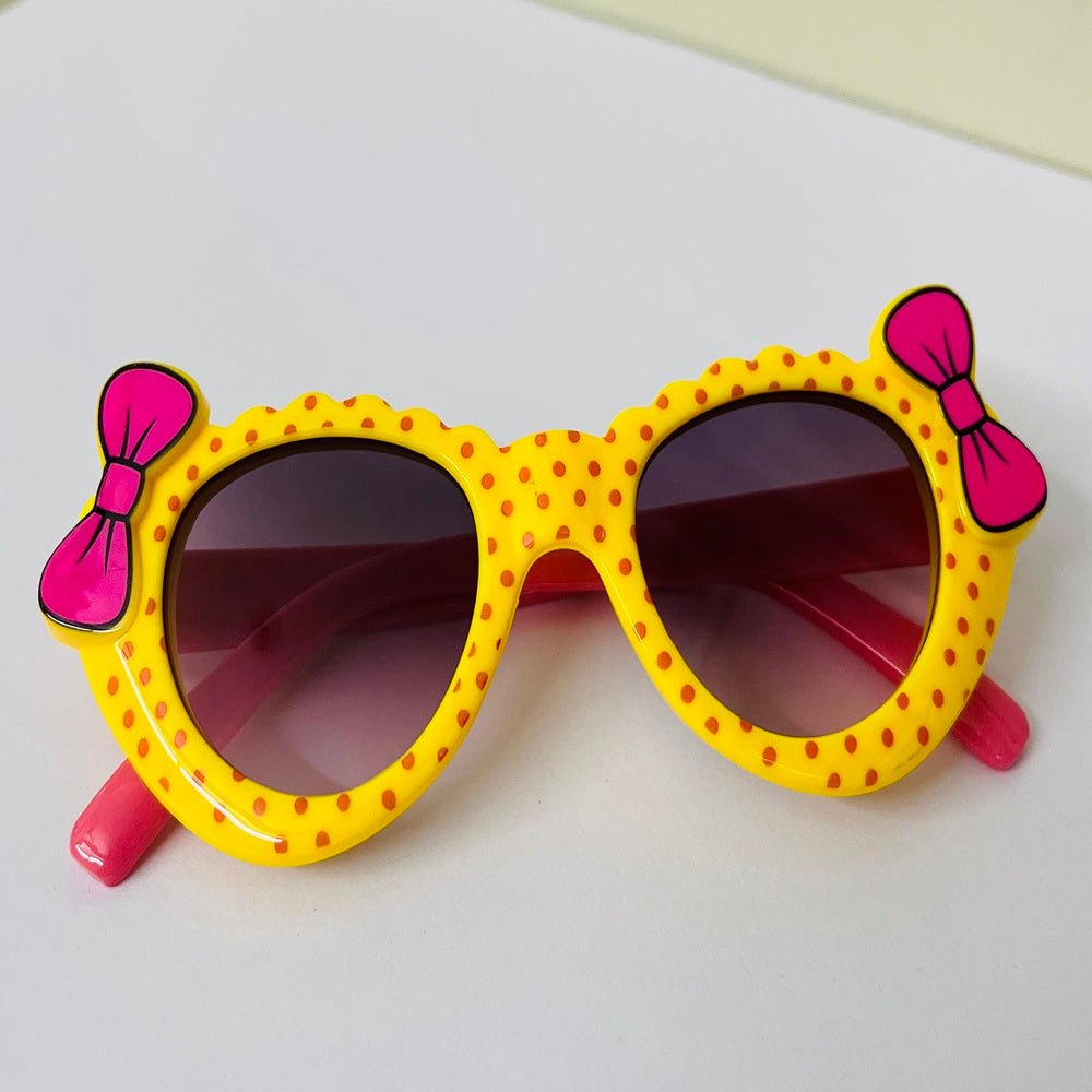 Sunglasses for Girls Mix Colors With Bow Both Sides (With Car Case)