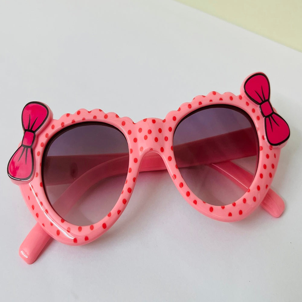 Sunglasses for Girls Mix Colors With Bow Both Sides (With Car Case)