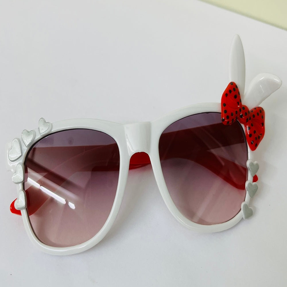 Sunglasses for Girls Mix Colors With One Side Heart And Other Side Bow/Rabbit Ears (With Car Case) (Copy)