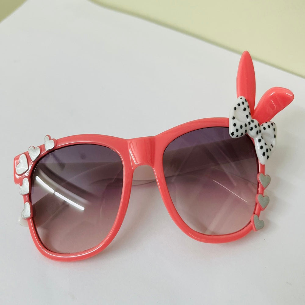 Sunglasses for Girls Mix Colors With One Side Heart And Other Side Bow/Rabbit Ears (With Car Case) (Copy)