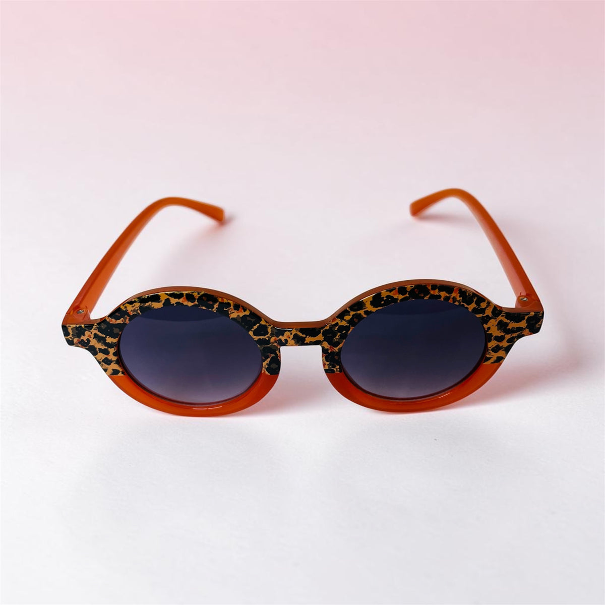 Sunglasses for Girls - Round Shape Animal Print Mix Colors (With Car Case)