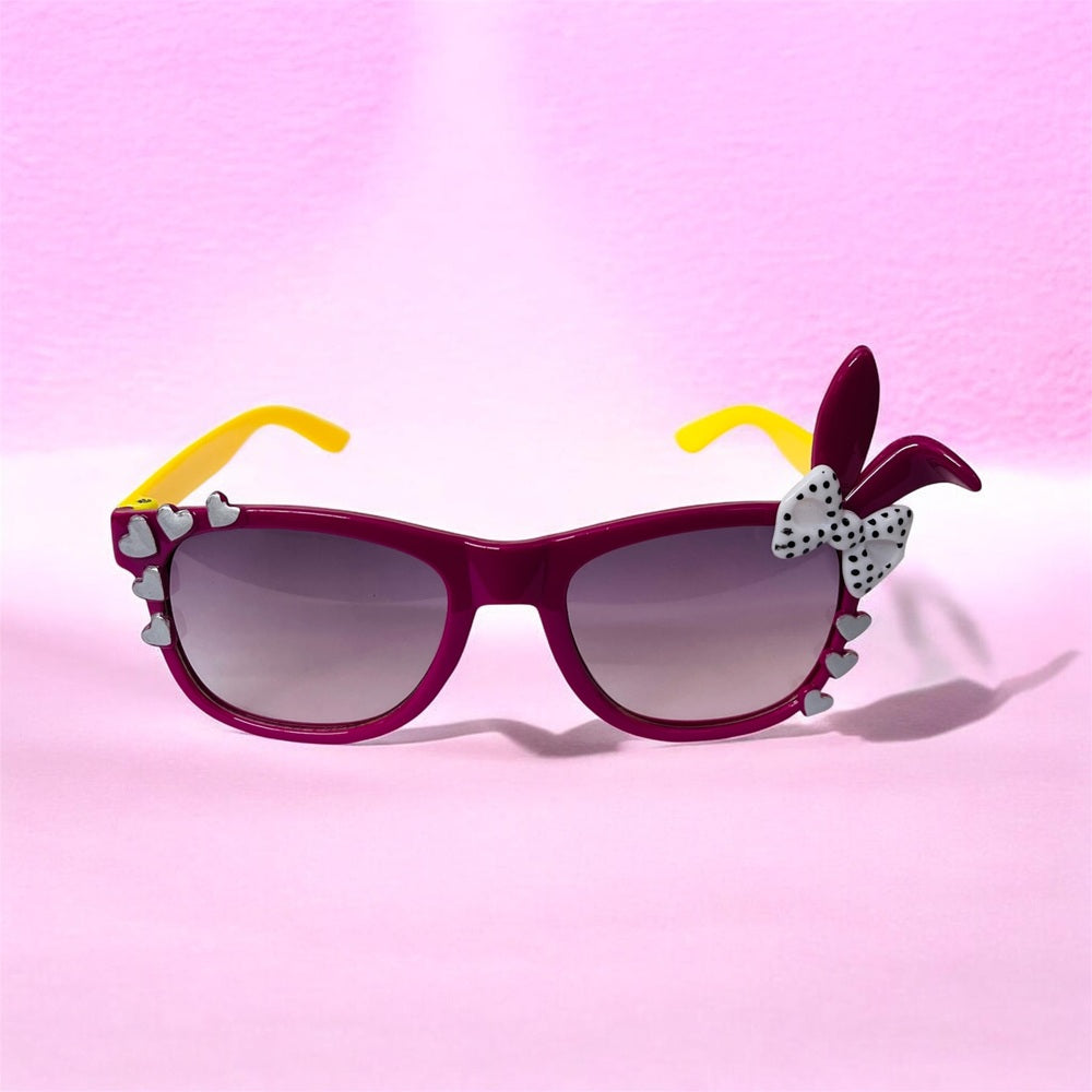 Sunglasses for Girls Mix Colors With One Side Heart And Other Side Bow/Rabbit Ears (With Car Case) (Copy)