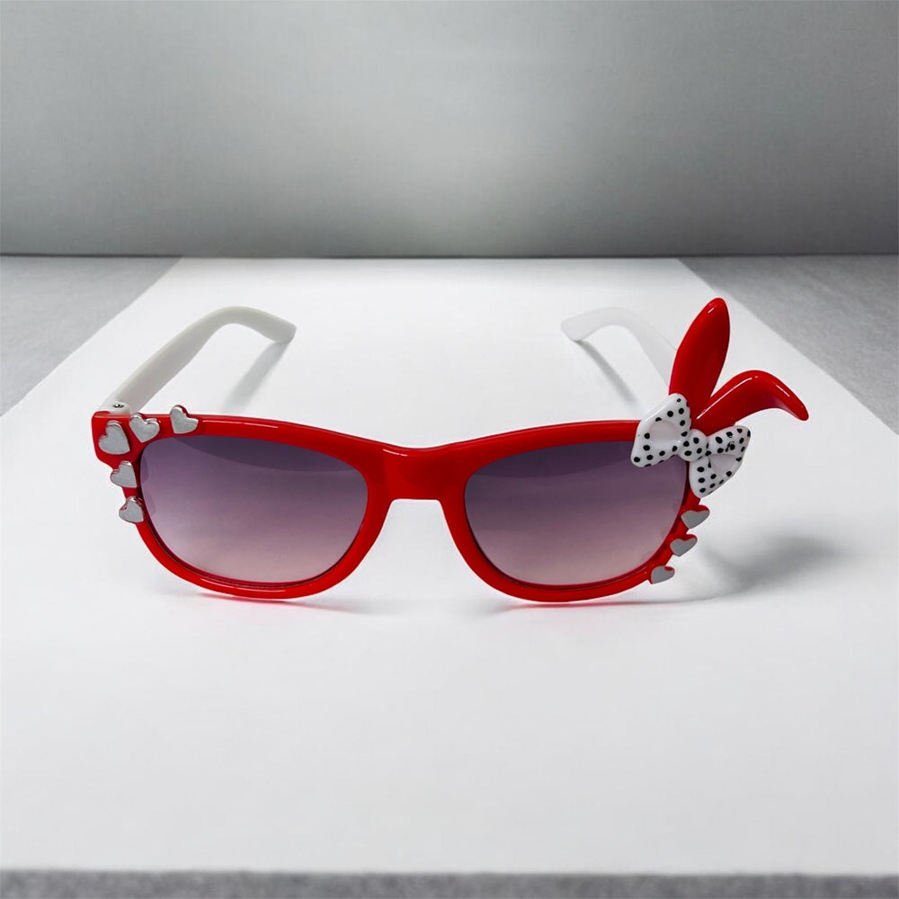 Sunglasses for Girls Mix Colors With One Side Heart And Other Side Bow/Rabbit Ears (With Car Case) (Copy)