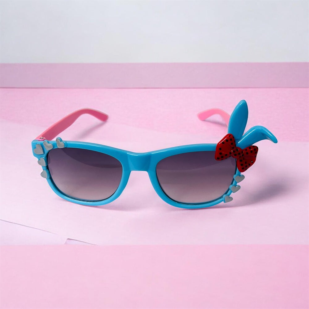 Sunglasses for Girls Mix Colors With One Side Heart And Other Side Bow/Rabbit Ears (With Car Case) (Copy)