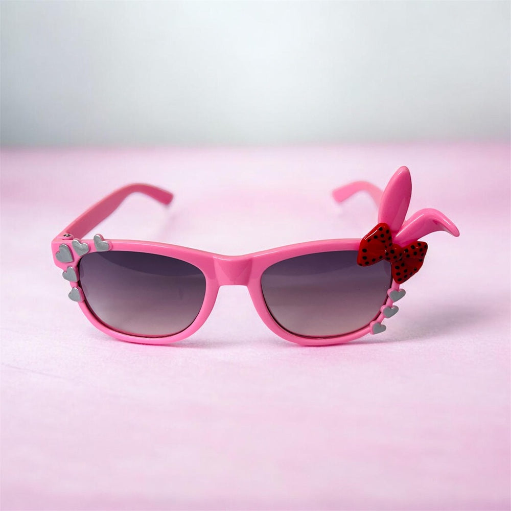 Sunglasses for Girls Mix Colors With One Side Heart And Other Side Bow/Rabbit Ears (With Car Case) (Copy)
