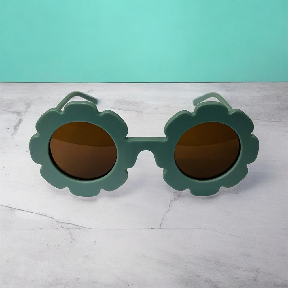 Sunglasses for Kids Flower shape - Girls & Boys Mix Colors (With Car Case)