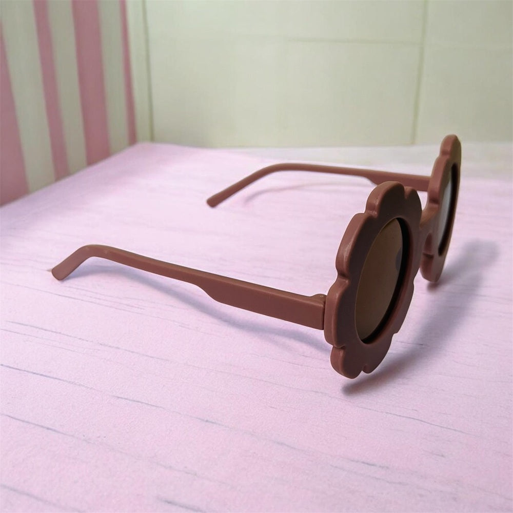 Sunglasses for Kids Flower shape - Girls & Boys Mix Colors (With Car Case)