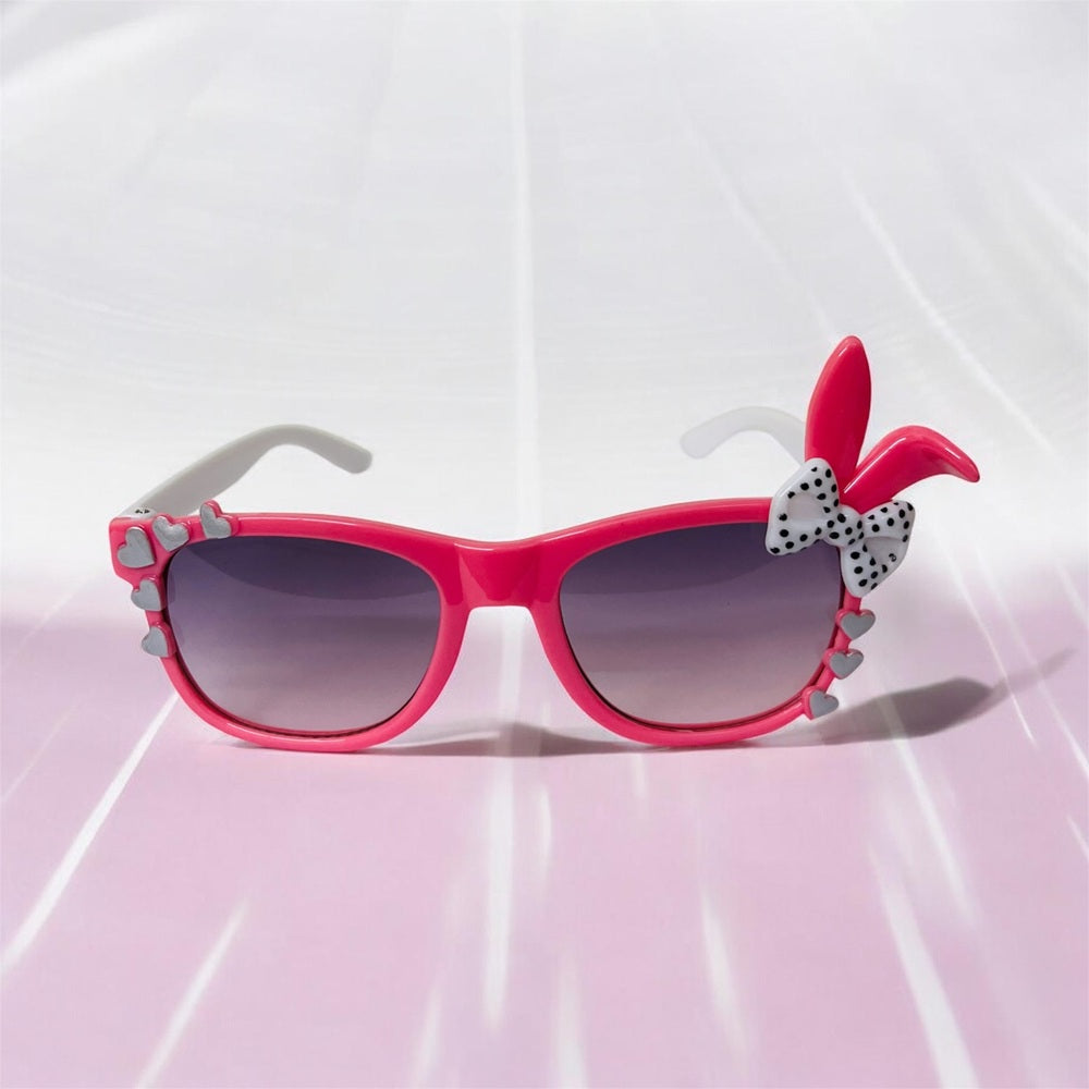 Sunglasses for Girls Mix Colors With One Side Heart And Other Side Bow/Rabbit Ears (With Car Case) (Copy)