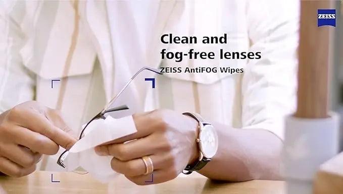 ZEISS AntiFOG Wipes 20 Count - Pack of 1 | Fog-Free Lens Cleaning and Defogging Wipes | Ideal for Spectacles, Eyeglasses, Sunglasses, Camera Lenses, Motorcycle & Bike Visors, Car Mirrors, Windshields, and Swim Goggles - Lensexpert