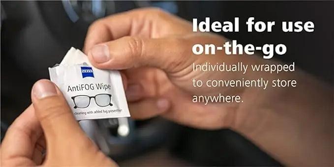 ZEISS AntiFOG Wipes 20 Count - Pack of 1 | Fog-Free Lens Cleaning and Defogging Wipes | Ideal for Spectacles, Eyeglasses, Sunglasses, Camera Lenses, Motorcycle & Bike Visors, Car Mirrors, Windshields, and Swim Goggles - Lensexpert
