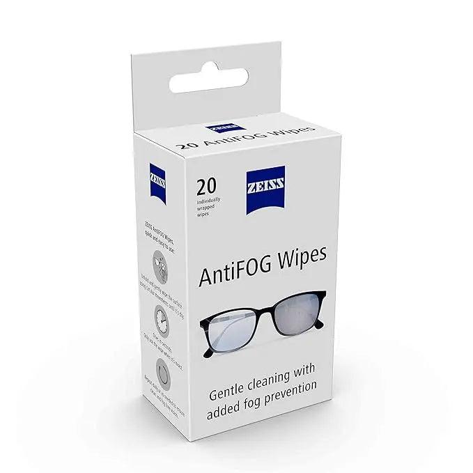ZEISS AntiFOG Wipes 20 Count - Pack of 1 | Fog-Free Lens Cleaning and Defogging Wipes | Ideal for Spectacles, Eyeglasses, Sunglasses, Camera Lenses, Motorcycle & Bike Visors, Car Mirrors, Windshields, and Swim Goggles - Lensexpert