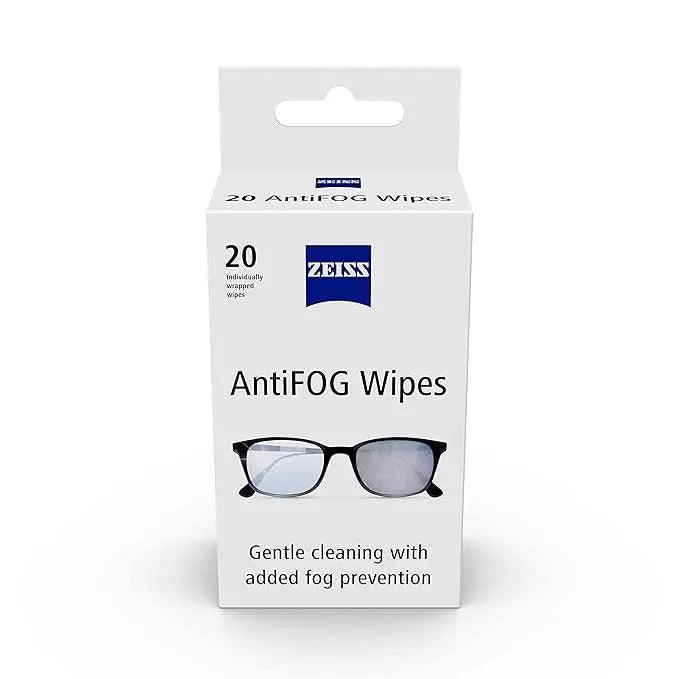 ZEISS AntiFOG Wipes 20 Count - Pack of 1 | Fog-Free Lens Cleaning and Defogging Wipes | Ideal for Spectacles, Eyeglasses, Sunglasses, Camera Lenses, Motorcycle & Bike Visors, Car Mirrors, Windshields, and Swim Goggles - Lensexpert