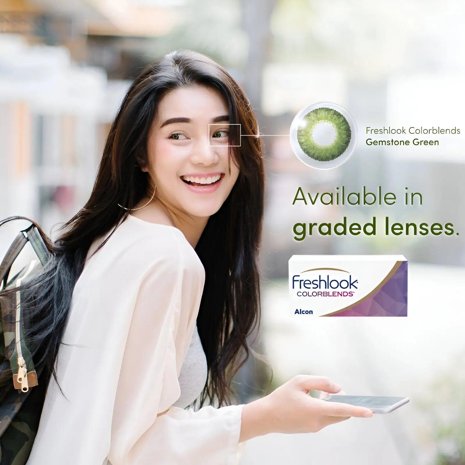 ALCON FRESHLOOK COLORBLENDS GEMSTONE GREEN COLOR LENSES (2 LENS PER BOX) - Lensexpert