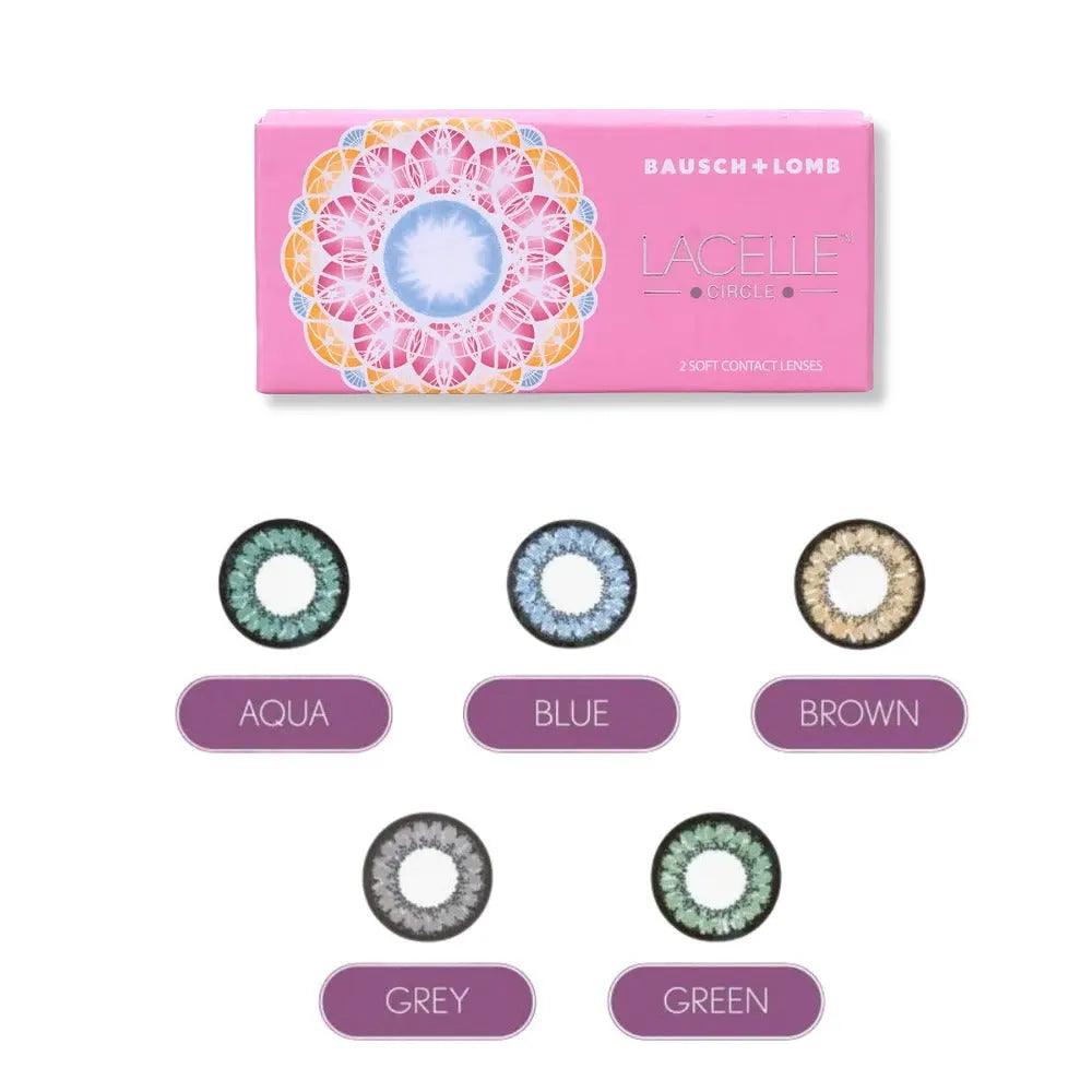 BAUSCH & LOMB LACELLE CIRCLE COLOR CONTACT LENSES (2 LENSES/BOX) - BROWN - Lensexpert