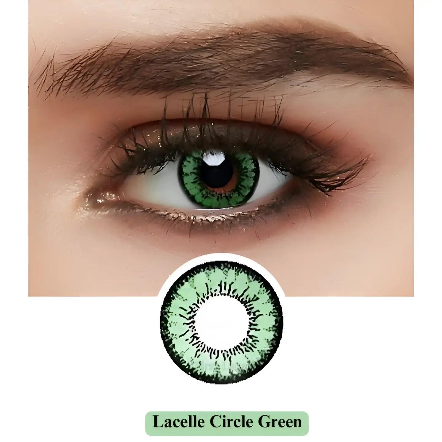 BAUSCH & LOMB LACELLE CIRCLE COLOR CONTACT LENSES (2 LENSES/BOX) - GREEN - Lensexpert