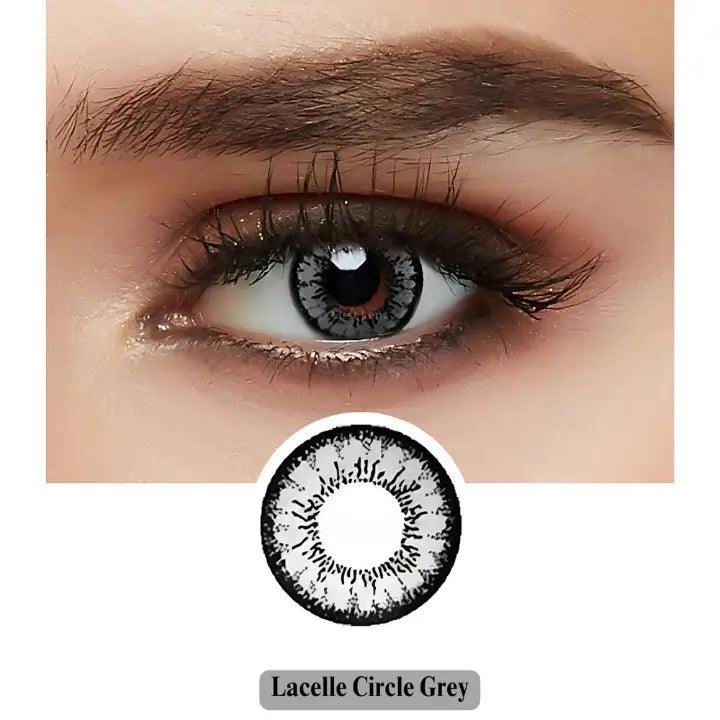 BAUSCH & LOMB LACELLE CIRCLE COLOR CONTACT LENSES (2 LENSES/BOX) - GREY - Lensexpert