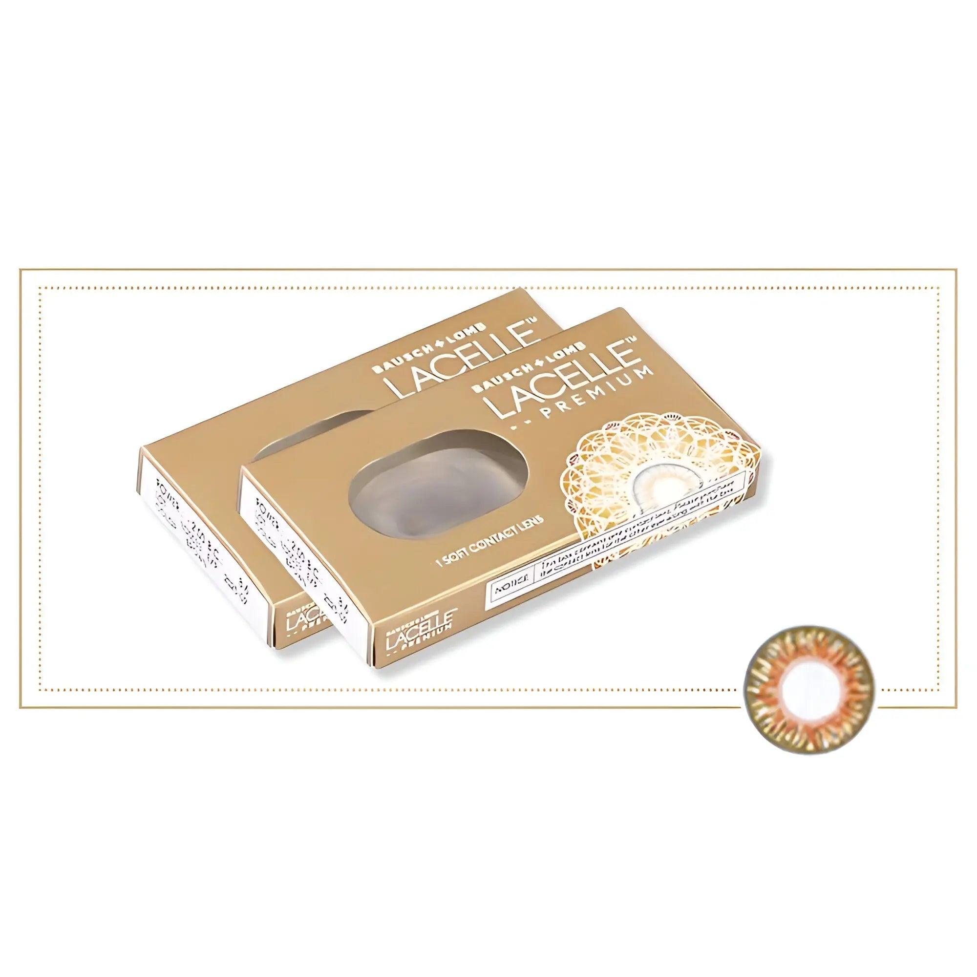 BAUSCH & LOMB LACELLE PREMIUM COLOR CONTACT LENSES (2 LENSES/BOX) - BROWN - Lensexpert