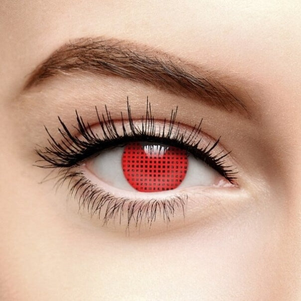 RED MESH HELLOWEEN WEEKLY CONTACT LENSES - Lensexpert