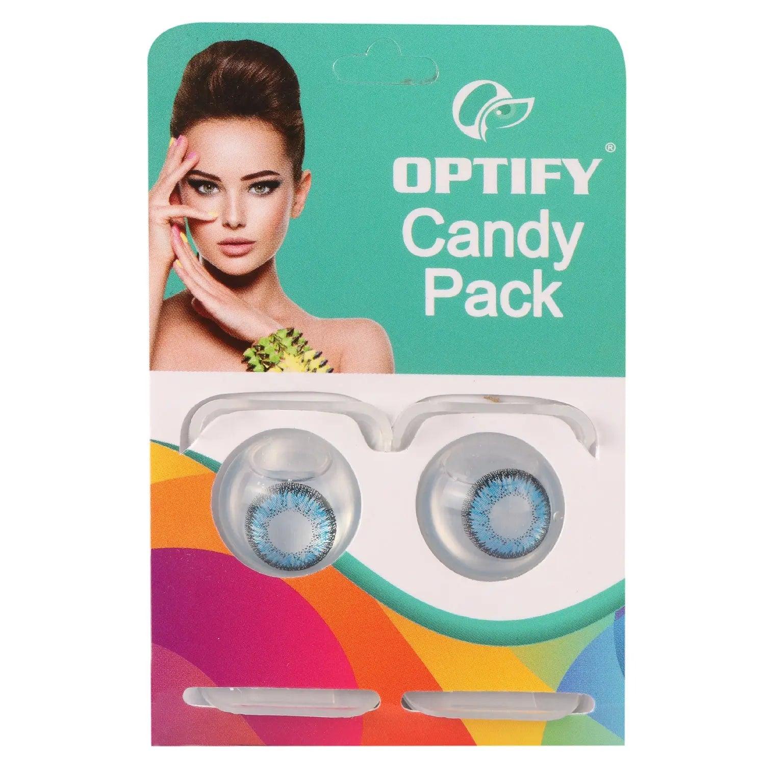 Optify Candy Pack Colored Contact Lenses (Zero Power,Dark Blue) - Lensexpert